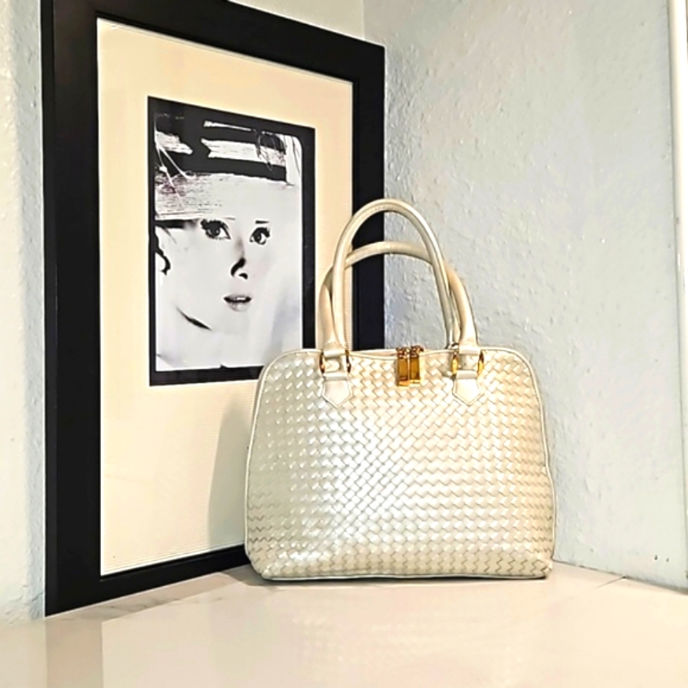 Vintage Ganson woven leather shoulder bag